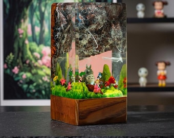 My Neighbor Toto.ro Resin Diorama Lamp, Studio Ghibli Terrarium Night Light, Cute Anime Forest Spirit Desk Decor, Totoro Gift For GhibliFans