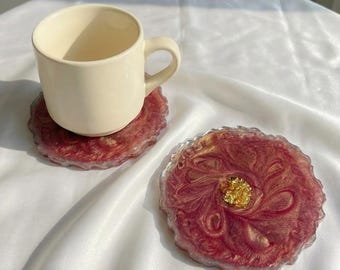 Artistic Coaster For Housewarming Gift,Handmade Resin Drink Coaster,Elegant Table Coaster For Home,Unique Coaster Set For Friends