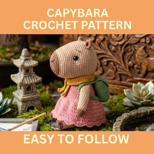 Capybara Crochet Pattern PDF, No Sew Capybara Amigurumi Pattern, Easy Crochet Plush Tutorial, Cute DIY Gift, Instant Download