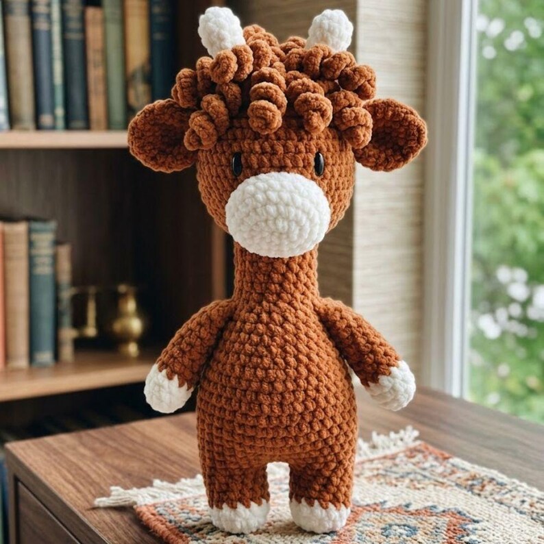Crochet Highland Cow Amigurumi Pattern | Cute Farm Animal Cow Crochet ...