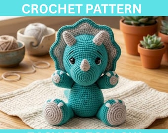 Dinosaur Crochet Pattern PDF | Amigurumi Dinosaur Plush Tutorial | Beginner Friendly Crochet Toy Pattern | Instant Download DIY PDF
