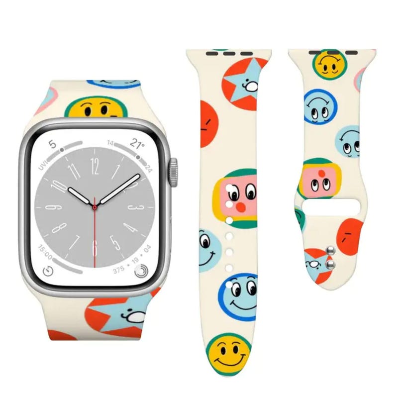 Custom Photo Apple Watch Band, Personalized Pet Couple Print Silicone Strap, UV Printed Gift bild 3