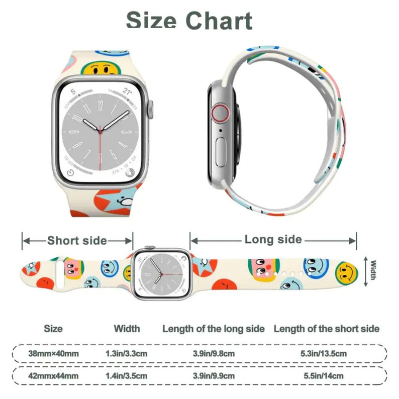 Custom Photo Apple Watch Band, Personalized Pet Couple Print Silicone Strap, UV Printed Gift bild 4