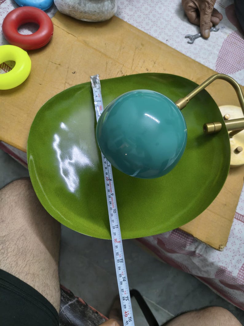 Vägglampa i grön mässing i mitten av århundradet | Retro vägglampa | Nordisk minimalistisk belysning | Sänglampa | Heminredning bild 11