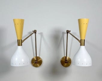 ミッドセンチュリー・イタリアン真鍮製壁掛け照明器具（ペア） – スティルノボスタイルランプ