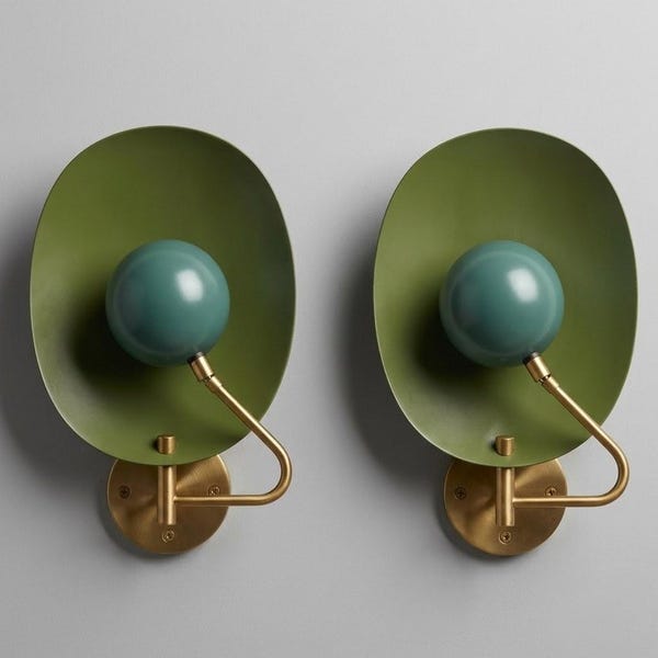 Applique murale moderne Mid-Century, luminaire en laiton vert | Applique murale rétro | Éclairage minimaliste nordique | Applique murale de chevet | Décoration d'intérieur