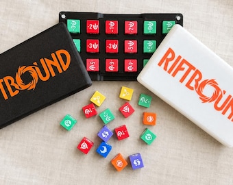 Custom Riftbound TCG Dice Set with Storage Case – 36pc Game Accessory (Unofficial)