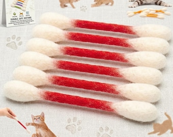 Regalo para amantes de los gatos, regalo divertido de cumpleaños para mamás de gatos, juguete gigante de hierba gatera con forma de hisopo de algodón, regalo navideño original para amantes de los gatos, relleno de calcetín navideño peculiar.