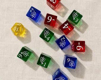 Ensemble de dés personnalisés pour le jeu de cartes à collectionner Riftbound (13 dés) – Dés en acrylique gravés non officiels