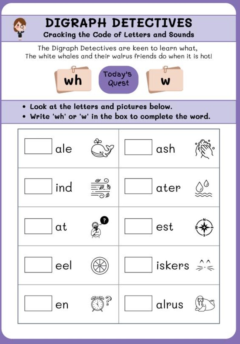 Wh Digraph Text Diagraphs