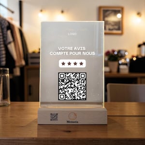 Personalisierter QR-Code für Google-Rezensionen – LED-Kundenbewertungsanzeige | Steigern Sie Ihre Google-Rezensionen | Professionelle Restaurant-/Ladendekoration