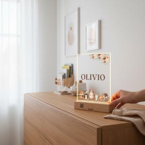 Luminária de LED personalizada para nascimento de bebês com código QR para vídeo | Presente original para bebês com foto | Lembrança personalizada de luz noturna para bebês