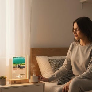 Lampada a LED personalizzata con foto e musica Spotify – Regalo originale per coppie – La nostra canzone nei ricordi – Lampada a LED personalizzata con codice QR e foto