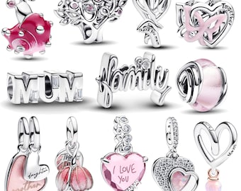 PANDORA 本物のスターリングシルバーチャームブレスレット、13 個の