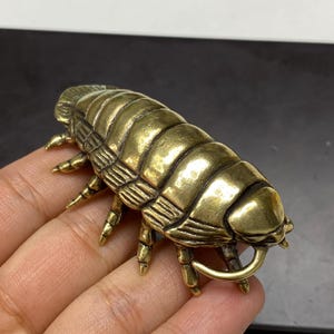 Mässing Isopod Skulptur Mini Realistisk Bugg Te Husdjur Skrivbordsdekor Fick Samlarpresent