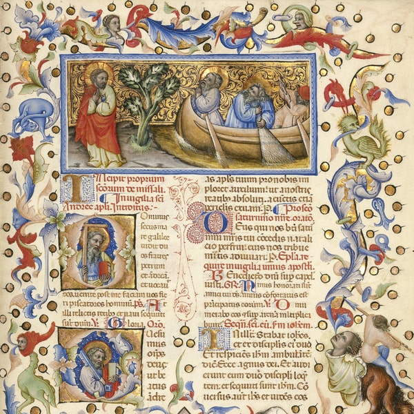 Illuminated Manuscripts Reproduction: Missal, c. 1404 - Master of the Brussels Initials, Italian. Fine Art Print