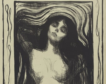 Fine Art Reproduction.  Madonna, 1895 by Edvard Munch. Fine Art Print.