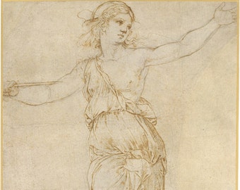 Fine Art Reproduction. The Drawings of Raphael.  Lucretia, c. 1508. Fine Art Print.