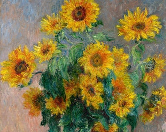 Claude Monet Reproduction: Bouquet of Sunflowers, 1881. Fine Art Print.