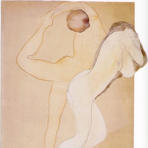 I Disegni Erotici Di Auguste Rodin Nudo In Piedi Con La Testa Etsy