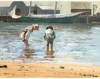 Fine Art Print Young Woman Sewing Winslow Homer Watercolor Reproductions