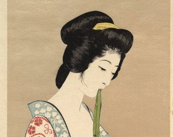 Japanese Art. Fine Art Reproduction. Woman Dressing, 1920. Hashiguchi Goyo. Fine Art Print