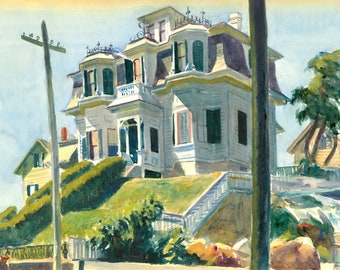 Edward Hopper Watercolor Reproductions. Haskell's House, Good Morning Gloucester, 1924 .  Fine Art Print.