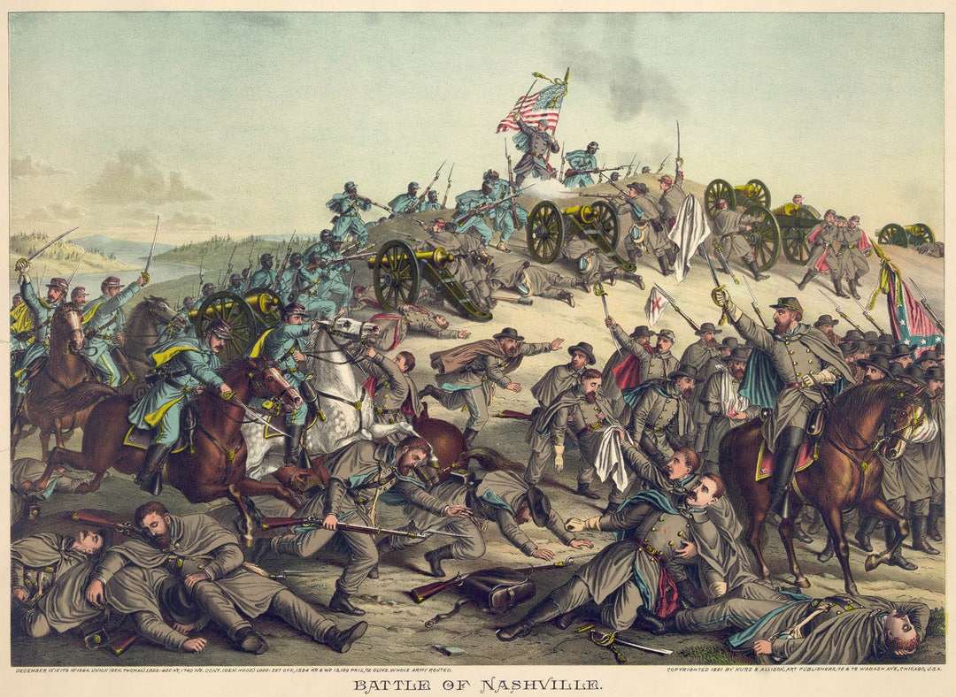 Bilder Amerikas: Der Bürgerkrieg - Die Schlacht von Nashville - 15.-18.  Dezember 1864 - Kunstdruck Reproduktion - Etsy Österreich, image size:1080x788