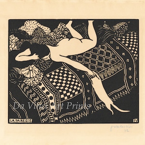Fine Art Reproduction. Felix Vallotton Reproduction: La Paresse (Laziness), 1896  . Fine Art Print.