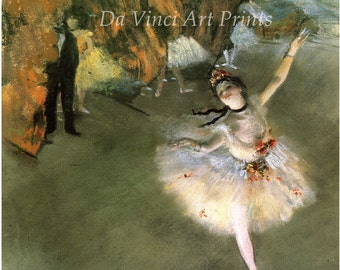 Fine Art Reproduction. The Star Dancer on the Stage, c.1878. Pastel Drawing by Edgar Degas, Fine Art Print.