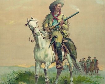 Images of America: The Scout, Buffalo Bill Cody, c. 1890 - Fine Art Print Reproduction