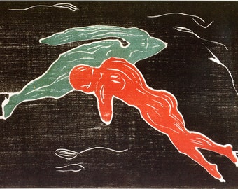 Fine Art Reproduction. Encounter in Space,1899  by Edvard Munch. Fine Art Print.