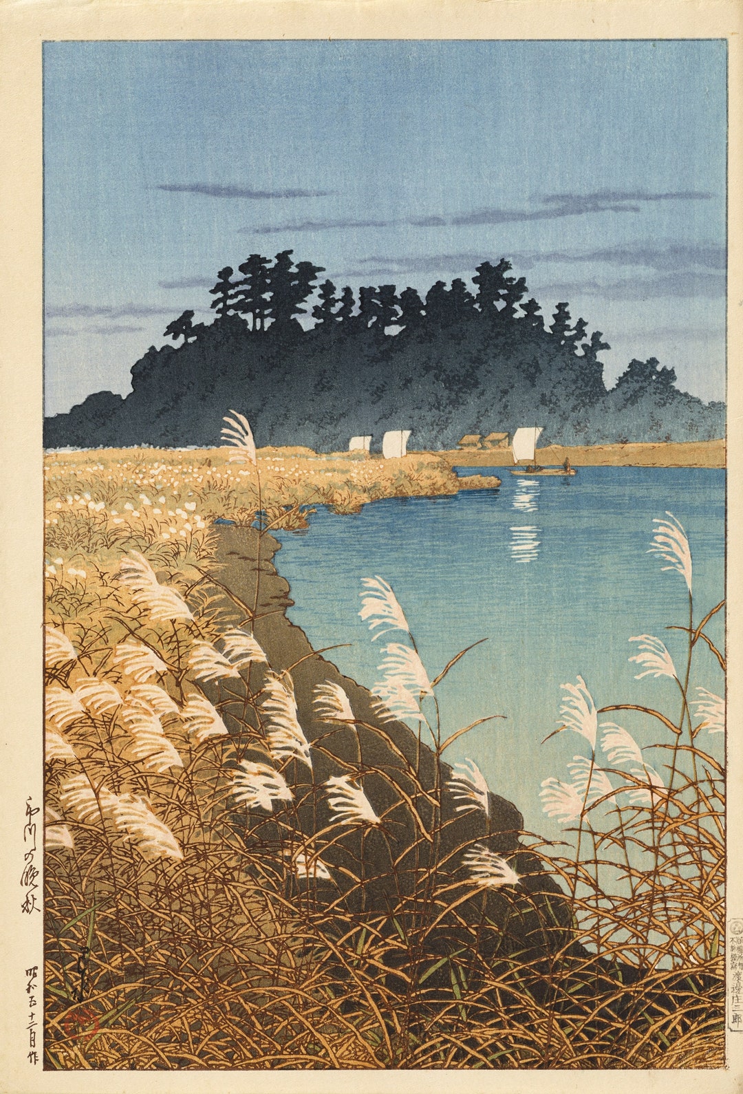 Japanese Art: Kawase Hasui 1883-1957 Late Autumn in Etsy 日本