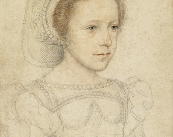 European Master Art Reproduction.   Mary Stuart, Queen of Scots as a young girl, c. 1549. Fine Art Print.