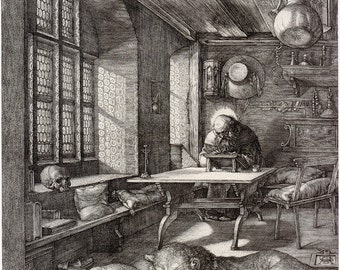 Fine Art Reproduction. St. Jerome in his Study, 1514 by Albrecht Durer. Fine Art Print.