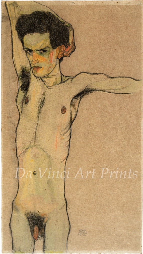 Nude in Green Slip Egon Schiele Reproductions Fine Art Print
