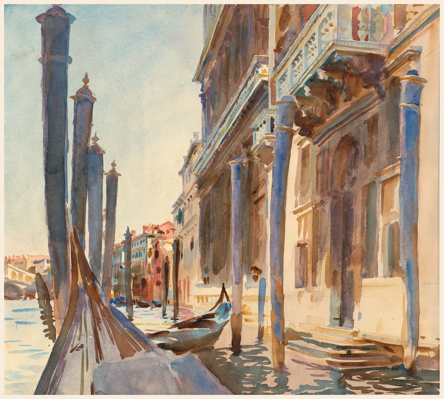 John Singer Sargent Watercolor Reproductions. Gondola Moorings on