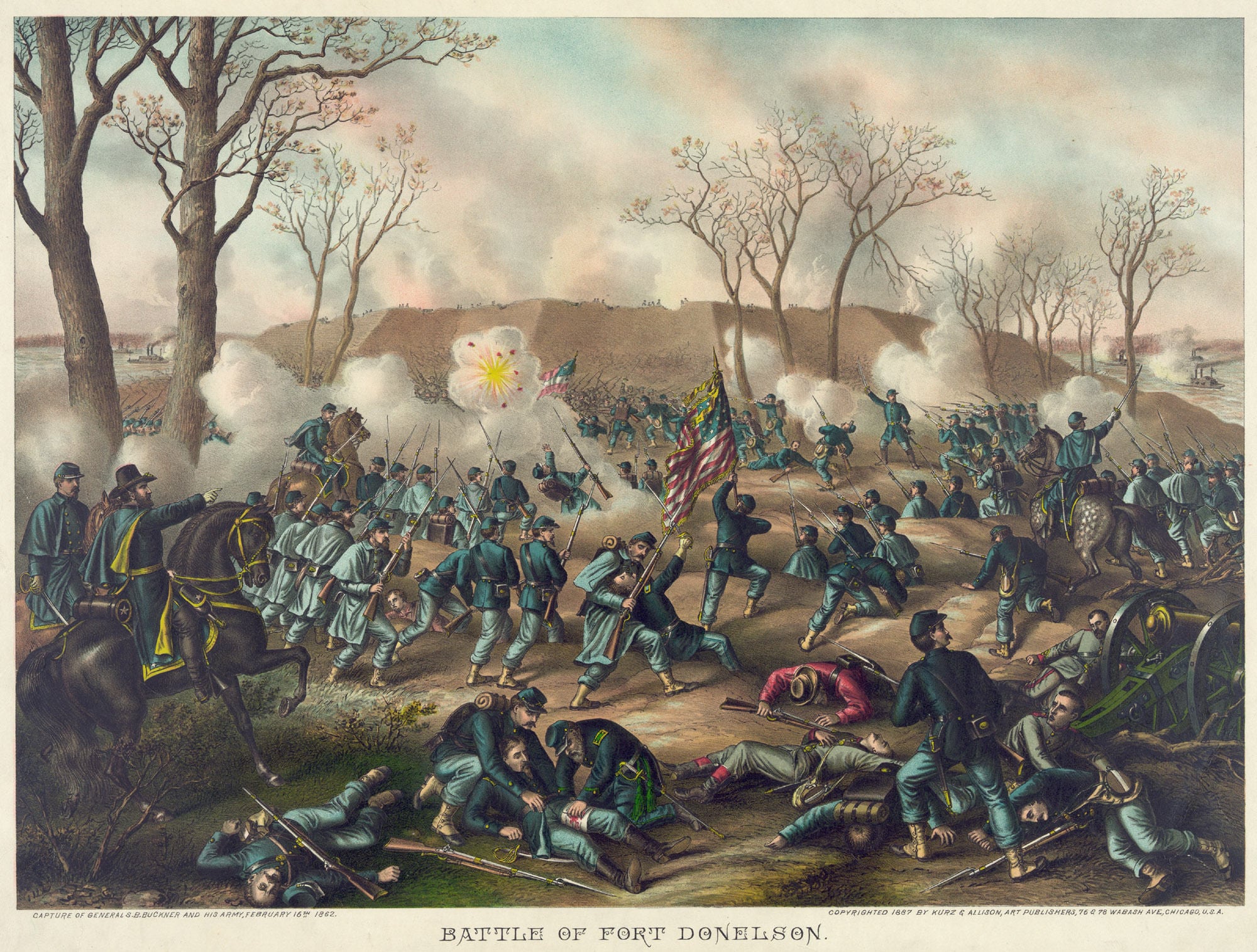 Bilder Amerikas: Der Bürgerkrieg. Die Schlacht von Fort Donelson, 16.  Februar 1862 - Kunstdruck Reproduktion - Etsy Österreich, image size:2000x1516