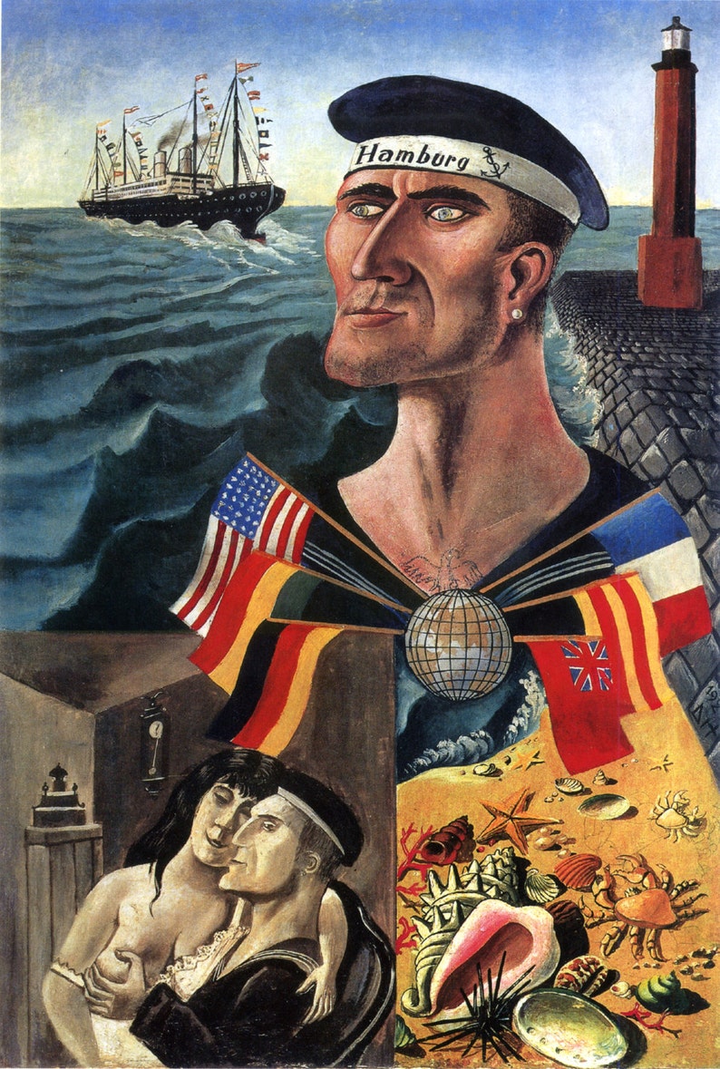 The Art of Otto Dix . Farewell to Hamburg, 1921 Fine Art Print. image 1