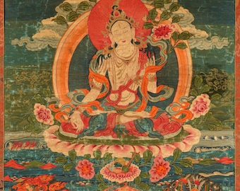 The White Tara or White Savioress, 18th Century. Tibetan Art. Fine Art Reproduction. Fine Art Print