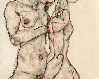 The Art of Egon Schiele.  Girlfriends, 1914. Fine Art Print