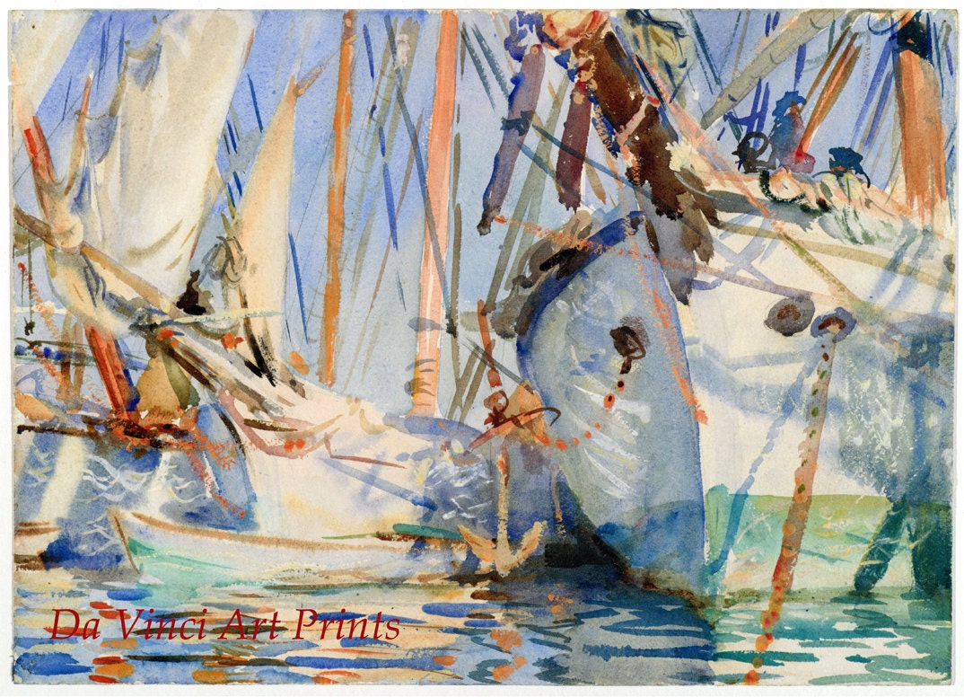 John Singer Sargent Watercolor Reproductions. White Ships, C. 1908