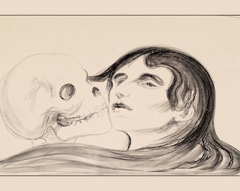 Kiss of Death, 1899. Edvard Munch Reproductions. Fine Art Print.