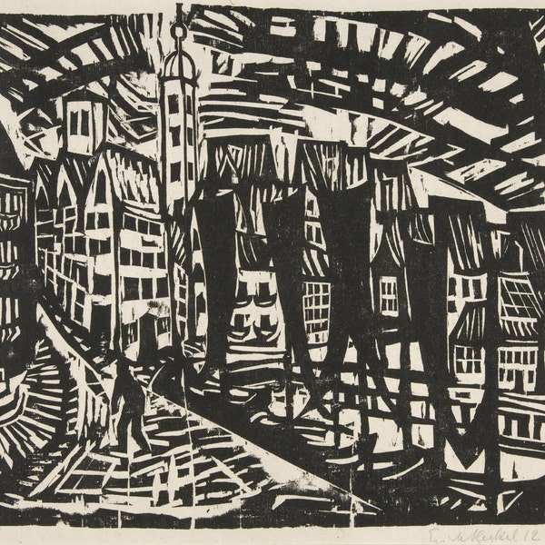 20th Century Expressionism: Stralsund, Germany, 1912 by Erich Heckel. Fine Art Reproduction.