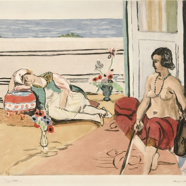 Fine Art Reproduction.  The Odalisques on the Terrace- after Henri Matisse), Jacques Villon  1922, Fine Art Print.