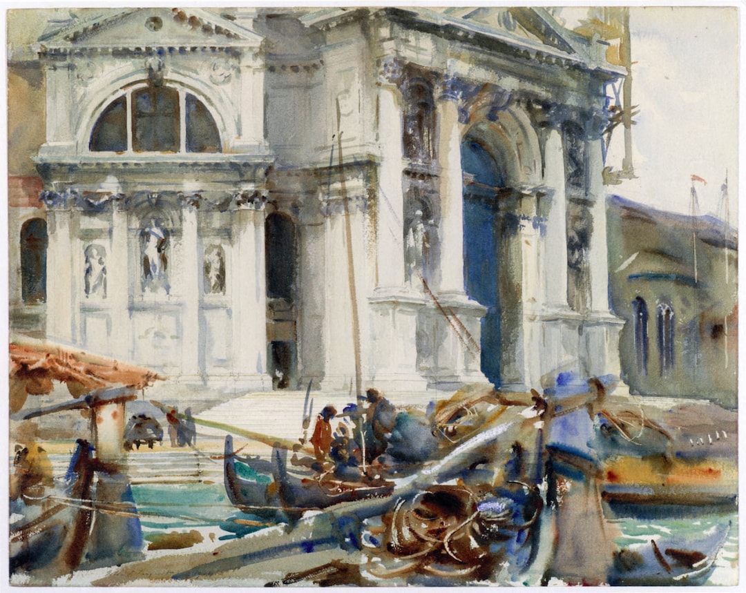 ジョン・シンガー・サージェント、サルーテ寺院の裏、ヴェネツィア John Singer Sargent Watercolor Reproductions. Santa Maria