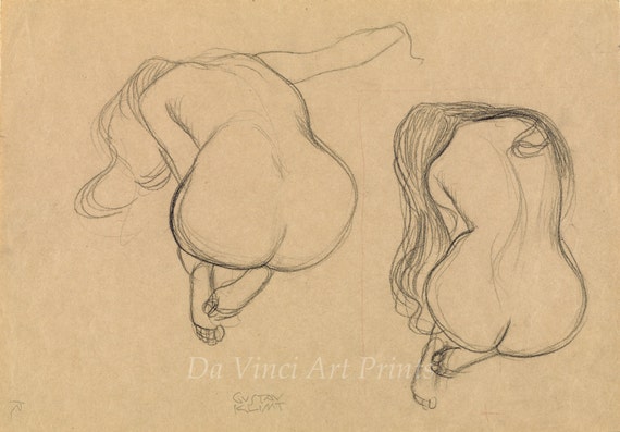The Drawings of Gustav Klimt Two Studies of Seated Nudes With