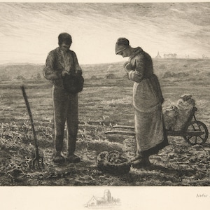 The Angelus (L'Angelus), c. 1850 by Jean-Francois Millet -  Fine Art Reproduction.