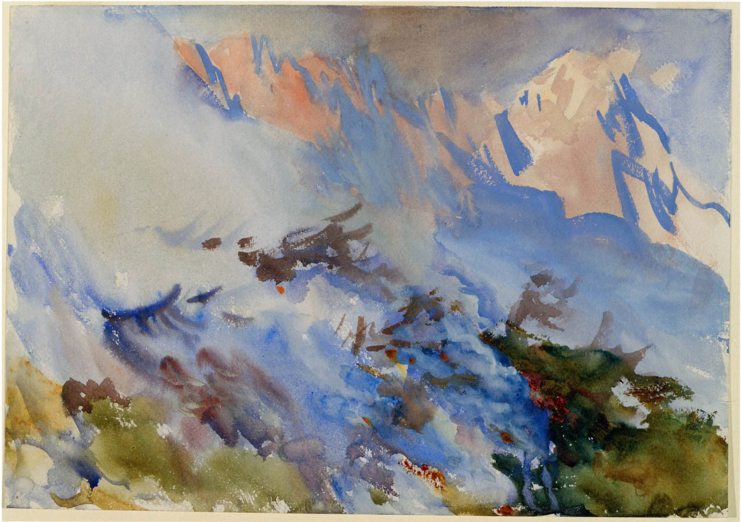 John Singer Sargent Watercolor Reproductions. Mountain Fire