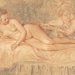 European Master Print and Drawing Reproductions: Jean-Antoine Watteau. The Remedy, c. 1716. Fine Art Print